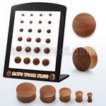 brpws display w 24 pcs. of double flare sawo wood plugs