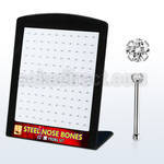brs116 display w 316l steel nose screws, 20g w 1.5mm round cz