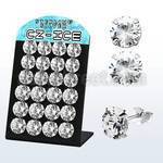 brscz11 sterling silver ear stud with prong set cz stone