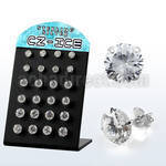 brsczg sterling silver ear stud with round clear prong cz