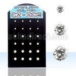 brsczs sterling silver ear stud w small round clear prong cz