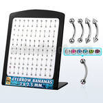 brse 316l steel eyebrow banana with ball cone bezel ball