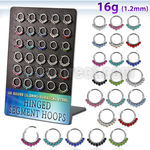 brsegh1 board w 30 316l steel hinged segment ring w 7 crystal