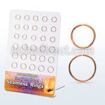 brsel10 board w 30 pcs rose gold plated 316l steel seamless ring