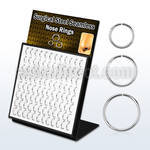 brsel1 board with 96 pcs of 316l steel seamless nose rings