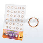 brsel8 display w 60 rose gold anodized steel seamless rings 20g