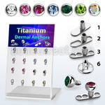 brtsa12 display w 3mm steel half jewel ball dermal anchor top