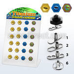 brtsa3 titanium g23 dermal w anodized steel hexagon screw nut