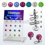 brtsa8 board w titanium g23 dermal anchors w multi crystal ball
