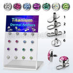 brtsa9 board w titanium g23 dermal anchors w 5mm multi crystal