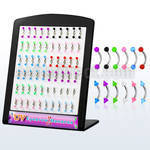 bruv3 316l steel eyebrow banana with acrylic uv ball cone