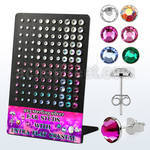 brvfbm display w silver ear studs w extra flat crystal tops