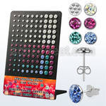 brvfrm display w silver ear studs w crystal top w resin cover