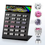 brzmgm silver magnetic ear stud prong round cz stone