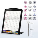 brzymm silver bend it urself nose stud w prong colored cz stone