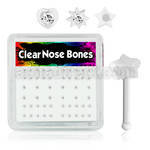 bxa15 acrylic nose bone with various shaped tops w crystals