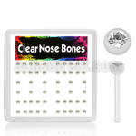 bxa18 acrylic nose bone with round clear crystal top