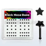 bxa1 box of black acrylic nose bone with 3mm star tops