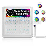 bxa20 clear acrylic nose stud with ab colored crystal top
