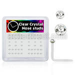 bxa29 clear acrylic nose stud w round clear crystal top