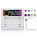 bxa30 clear acrylic nose stud with round crystal top