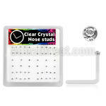 bxa9 clear acrylic nose stud with round crystal top