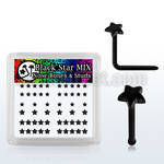 bxaksr black acrylic nose stud bone w assorted size star top