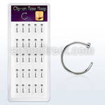 bxcln1 display with 25 pcs of 316l steel clip on nose hoops