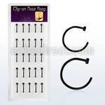 bxcln6 box of black anodized 316l steel fake nose clips