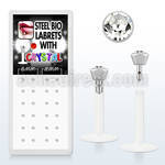 bxljy1 clear bioflex labret w push in 316l steel crystal top