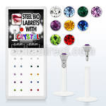 bxljy2 clear bioflex labret w push in 316l steel crystal top
