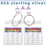 bxnhmx6 silver seamless nose ring 22g triangle color 18pcs