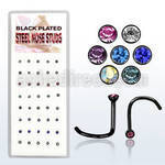 bxns5 black anodized 316l nose screw with colored crystal top