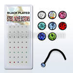 bxns5b black anodized 316l nose screw w colored crystal top
