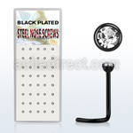 bxns6 black anodized 316l nose screw w clear crystal top