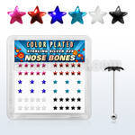 bxpsar silver nose bone with color plated star shaped top