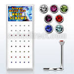 bxs106 box w 16l steel nose screws w 2.5mm bezel set crystals