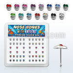 bxskm silver nose bone with crystalic skull eyes top