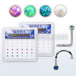 bxsop3 box w 316l steel nose studs w synthetic opal top
