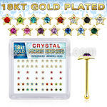 bxsr2mg 18k gold plated silver nose bones color star