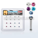 bxunb2 titanium g23 nose bone with bezel colored crystal top