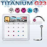 bxuns4 box w titanium g23 nose screws, 20g  wcrystal tops