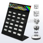 bzqmgc silver magnetic ear stud with prong clear square cz