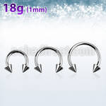 cb18cn3 316l steel circular barbell 18g 1mm with 3mm cones