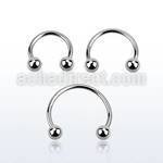 cb20b 316l steel circular barbell with two 3mm ball