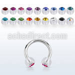cbajb5 steel circular barbell w 5mm bio flex balls w crystals