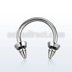 cbcn6a 316l steel circular barbell with 6x5mm ridged drill cone