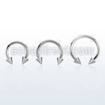cbcnm 316l steel circular barbell, 14g (1.6mm) w 2 4mm cones