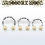 cbcr5 organic circular barbell w 2 5mm crocodile wood balls