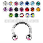 cbe2c 316l steel circular barbell with 3mm jewel ball